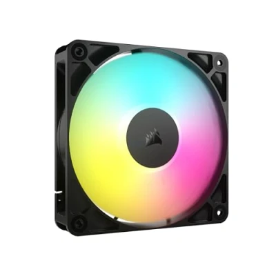 Image of Corsair RS120 ARGB 120mm PWM Fan Daisy Chain Connection Low Noise Magnetic Dome Bearing Single Pack Black