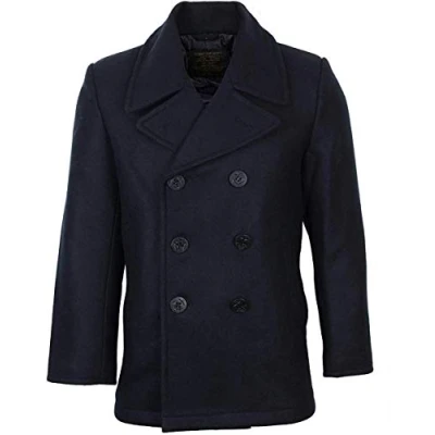 Image of Mil Tec US Navy Pea Men&#039;s Coat Cloth Jacket, dark blue
