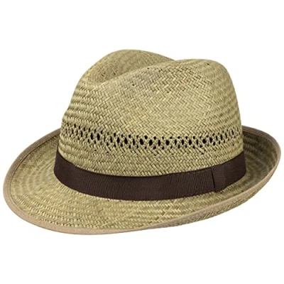 Image of Lipodo Straw Trilby Women/Men Sun hat Made in Italy of Spring/Summer Nature XL (60 61 cm)