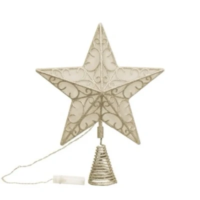 Image of A2Z Home Solutions Christmas Star Tree Topper with 10 LED lights (Champagne)