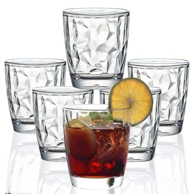 Image of VEILEDGEM [Look Like Glass] 300ml 6 Piece Premium Unbreakable Drinking Glasses Plastic Tumblers Dishwasher Safe BPA Free Small Acrylic Juice for Kids Water (Clear)