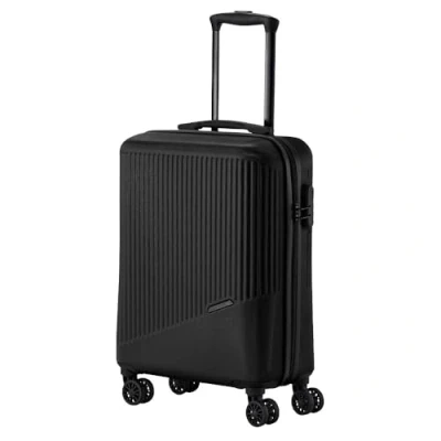 Image of travelite 4 wheel hand luggage suitcase small 37 litres, series BALI: ABS hard shell trolley complies with IATA board baggage allowance, 55 cm