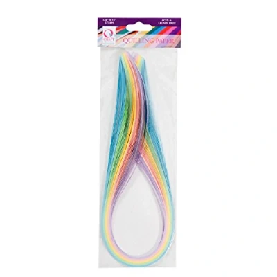 Image of docrafts Qcraft 3mm 100 Piece Deluxe Quilling Paper Strip, Pastels