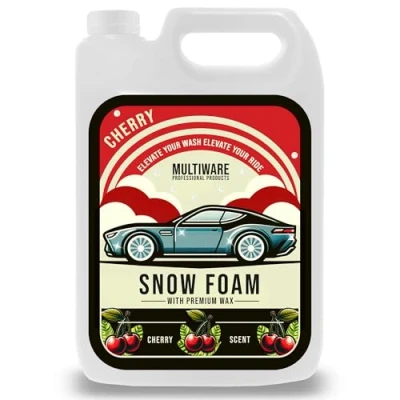 Image of MultiWare Car Snow Foam Thick Shampoo Dissolves All Dirt &amp; Tough Stains Streak Free Rinsing For Safe Finishes Cherry Scent (5L)