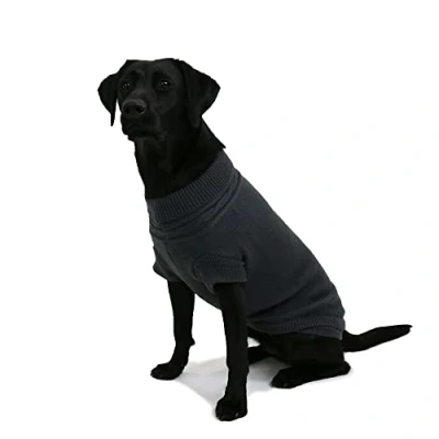 Image of Ancol Charcoal Grey Cable Knit Dog Jumper Medium (40Cm Length)