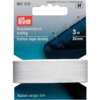 Image of Prym Strong White (20mm, 3m) Cotton Tape 1 Unit