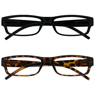 Image of OPULIZE Reading Glasses Black Brown Tortoiseshell Lightweight 2 Pack Designer Style Mens Womens UVR2PK032_032BR +3.00