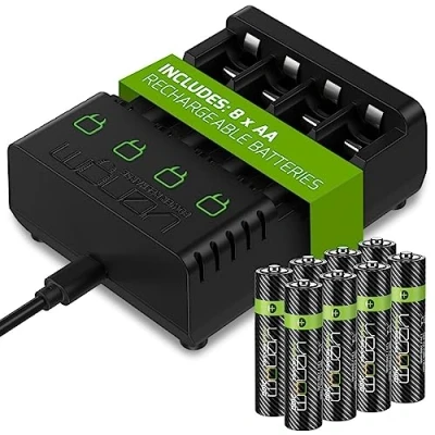 Image of Venom Rechargeable AA Batteries plus Charging Dock Includes 8 x 2100mAh