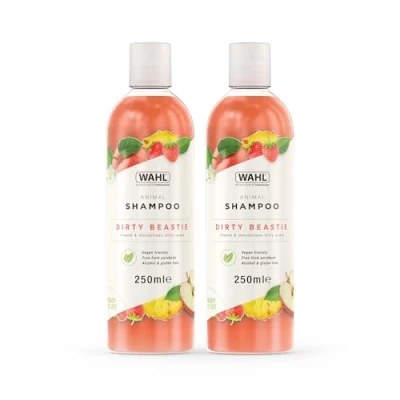 Image of WAHL Dirty Beastie Shampoo, Dog Shampoo For Pets, Natural Pet Friendly Formula, Coats, Ready to Use, Remove Dirt and Odours, Smelly Twin Pack
