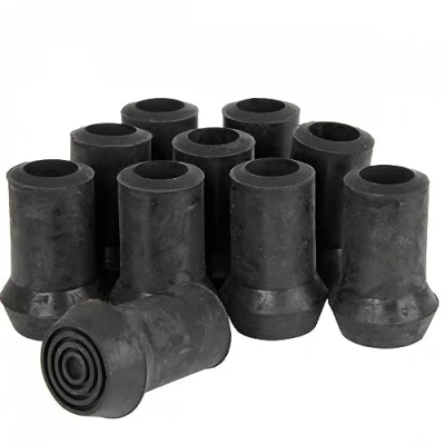 Image of Qty: 10x 16mm (5/8&quot;) Rubber Ferrules, Tips or Feet for Slim Walking Sticks Canes Black by Lifeswonderful