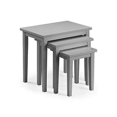Image of Julian Bowen NEST of Tables, Solid Rubberwood, Grey, Height: 46, Width: 48, Depth: 33cm