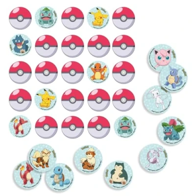 Image of amscan 9917115 Officially Licensed Pokémon Kids Birthday Party Matching Game 32 Cards