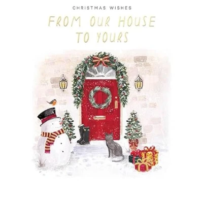 Image of Christmas Card From Our House To Yours Luxury Snowman Traditional Xmas