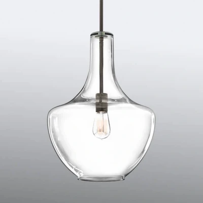 Image of Everly 1 Light Medium Dome Ceiling Pendant Bronze, E27