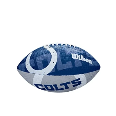 Image of Wilson American Football NFL JR TEAM LOGO, Junior Size, Rubber,Blue / Grey