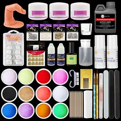 Image of Lillyvale Acrylic Nail Kit Professional Powder Liquid Primer Tips Practice Tool Full