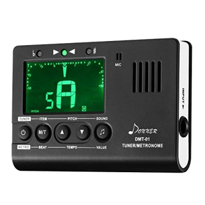 Image of Donner Metronome Tuner for All Instruments Guitar, Bass, Violin, Ukulele, Trumpet, Chromatic, Clarinet, Flute, 3 in 1 Digital with Tuner/Metronome/Tone Generator, DMT 01