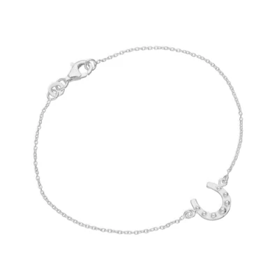 Image of Sterling Silver Lucky Horseshoe 7 Inch Bracelet