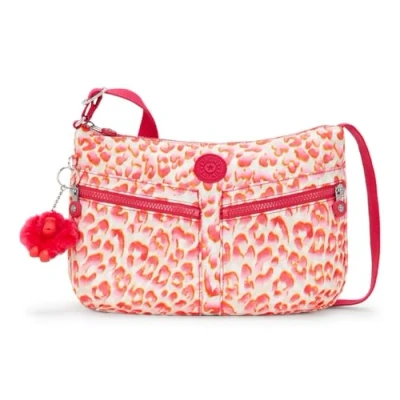 Image of Kipling IZELLAH Medium crossbody, Latin Cheetah (Red)
