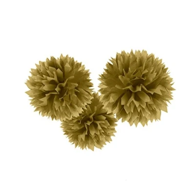Image of Amscan 18055 19 55 Dec Fluffy Gold 3 Pack