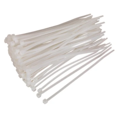 Image of Sealey Cable Tie 150 x 3.6mm White Pack of 100
