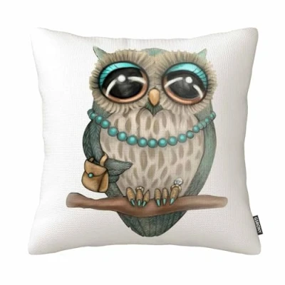 Image of GSRONY Owl Throw Pillow Covers Rural Style Pattern Cushion Case Home Decor Pillowcase 18x18 Inches