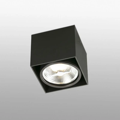 Image of Tecto 1 Light Square Surface Mounted Downlight Black