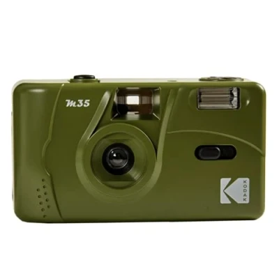 Image of KODAK M35 DA00254 35mm Rechargeable Camera, Fixed Wide Angle Lens, Optical Viewfinder, Built in Flash, AAA Battery Olive Green