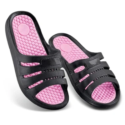 Image of Easylife Comfort Waterproof Sliders Pink (Size 42) Massaging Slide Sandals to Improve Blood Circulation, Comfy For Women, Lightweight Women&#039;s Slides with Non Slip Soles Fully Guaranteed