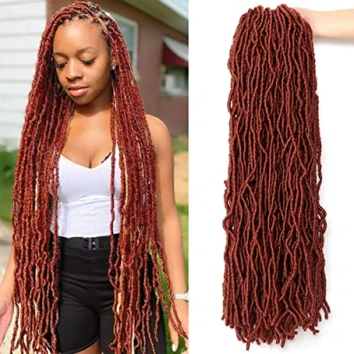 Image of 24 Inch Faux Locs Crochet Hair Extensions for Black Women Soft Braids Braiding Extension (24Inch (Pack of 7), #350)