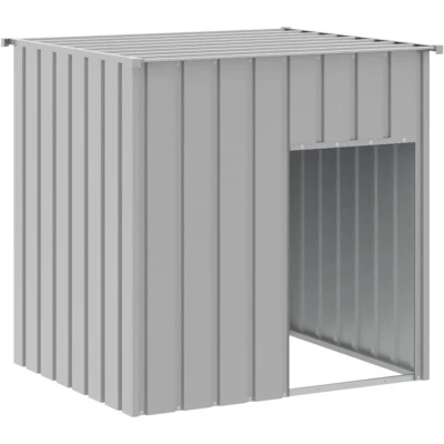 Image of vidaXL Dog House with Roof Light Grey 110x103x109 cm Galvanised Steel