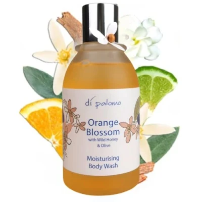 Image of Di Palomo Orange Blossom &amp; Honey Body Wash 240ml. Moisturising Wash. for Women Men with Skincare. Shower Gel Bubble Bath. Luxury Women. Ladies Mens Gel.