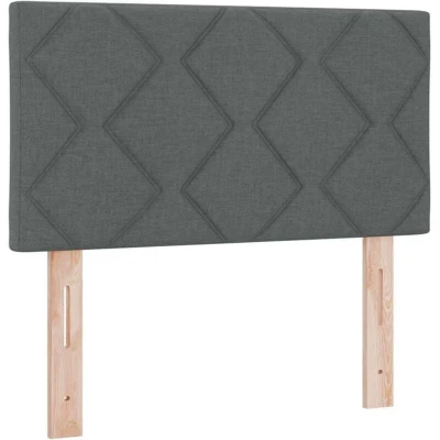 Image of vidaXL LED Headboard Diamond Blocks Design Dark Grey 80 cm Fabric