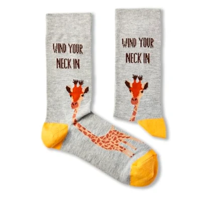 Image of Urban Eccentric Unisex Wind Your Neck In Socks Gift 1 Pair Cotton Rich Premium Novelty Gifts