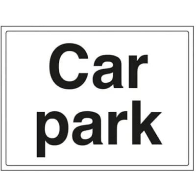 Image of V Safety Car Park Parking Sign 400mm x 300mm Self Adhesive Vinyl