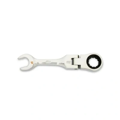 Image of GEARWRENCH 12mm 90 Tooth 12 Point Stubby Flex Combination Ratcheting Wrench 86862