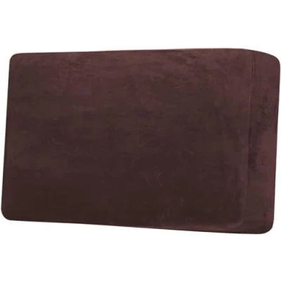 Image of LINGKY Sofa Seat Cushion Cover, Slipcovers Stretch Velvet, Universal Non Slip Couch Covers Replacement for Individual Furniture Protector (Chocolate,2 Seater)