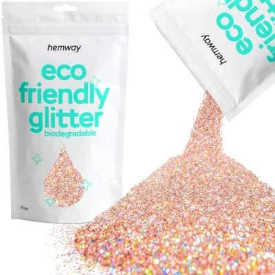Image of Biodegradable Glitter Rose Gold Holographic Eco Friendly Plant Based Bio Fine for Face Body Hair Craft Resin Festival Makeup Eyeshadow 100g / 3.5oz
