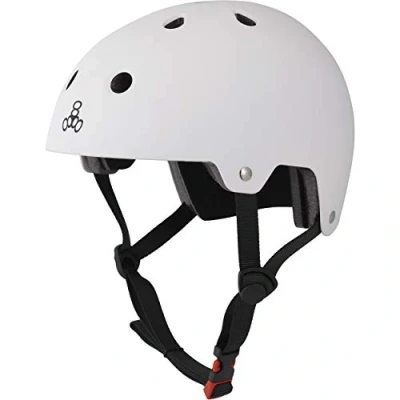 Image of Triple 8 3017 Unisex Brainsaver EPS Rubber Helmet, White (White), S/M