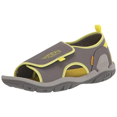 Image of KEEN Knotch River Open Toe Sandal, Steel Grey/Evening Primrose, 9 UK Child