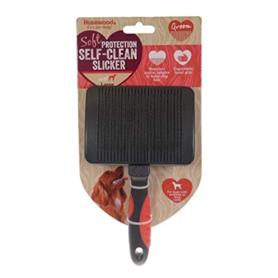 Image of Rosewood Soft Protection Self Clean Slicker for Dogs, Large