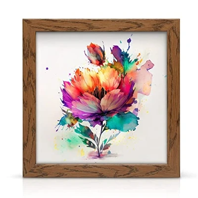 Image of 30x30cm Dark Oak Square Wood Effect Photo Frame, Poster size Picture Frames For Wall Mount
