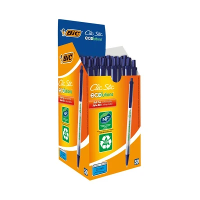 Image of BIC Ecolutions Clic Stic (Recycled) Blue (Box 50)