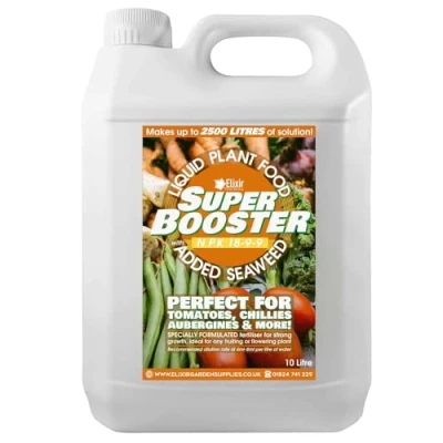 Image of Elixir Garden Super Booster Liquid Plant Food &amp; Fertiliser with Added Seaweed Extract Concentrated 10 Litre Bottle