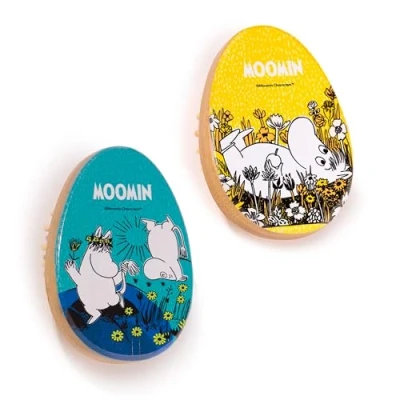 Image of Puckator Moomin Shaped Bamboo Hair Brush Care Beauty Hairbrush Detangler Edge For Kids Ladies Wavy Thick Styling Products Haircare Hedgehog