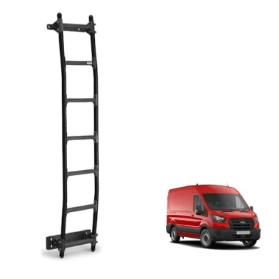 Image of Rhino Black Van Ladder for the Ford Transit (2013 2024) Heavy Duty Anti slip Steps (With Fixing Kit)