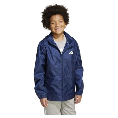 Image of adidas Performance RAIN Jacket Junior Unisex Windbreaker for kids, Size: 9 10y, Dark blue