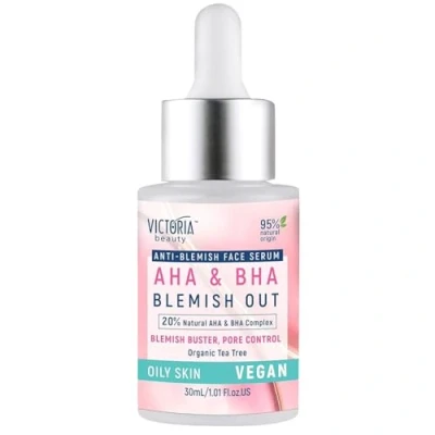 Image of Victoria Beauty Blemish Out 20% Salicylic and Glycolic Acid Serum AHA BHA Exfoliant, Pore Minimizer, Dark Spot Remover For Face with Tea Tree Oil Zinc Oily Skin 95% Natural, Vegan