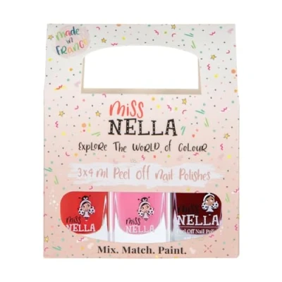 Image of Miss Nella JUST LIKE MUMMY&#039;S Peel Off, Odour Free, Water Base &amp; Safe for kids nail polish pack OF 3 Strawberry &#039;n&#039; Cream, Pink A Boo Fav Teacher