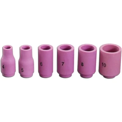 Image of RIVERWELD TIG Alumina Nozzle Shroud Ceramic Cups 13N08 6.5mm #4 13N09 8.0mm #5 13N10 9.5mm #6 13N11 11.0mm #7 13N12 12.5mm #8 13N13 16.0mm #10 Fit SR WP 9 17 18 20 25 26 Welding Torch 6pcs